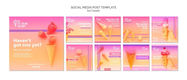 PSD grátis modelo de postagem do instagram de sorvete