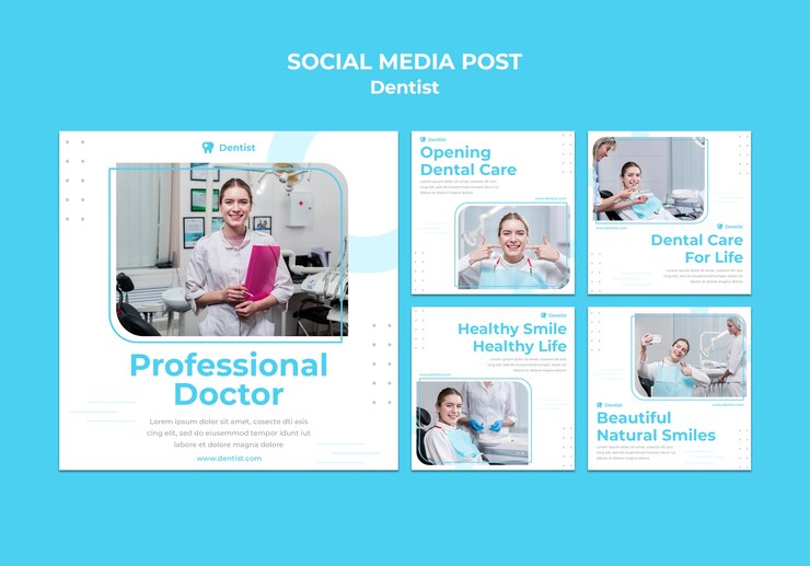 PSD grátis modelo de postagem em mídia social de anúncio de dentista