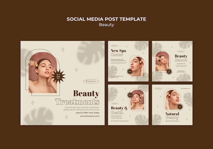 PSD grátis modelo de postagem em mídia social de beleza natural