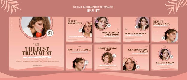 Modelo de postagem em mídia social de beleza