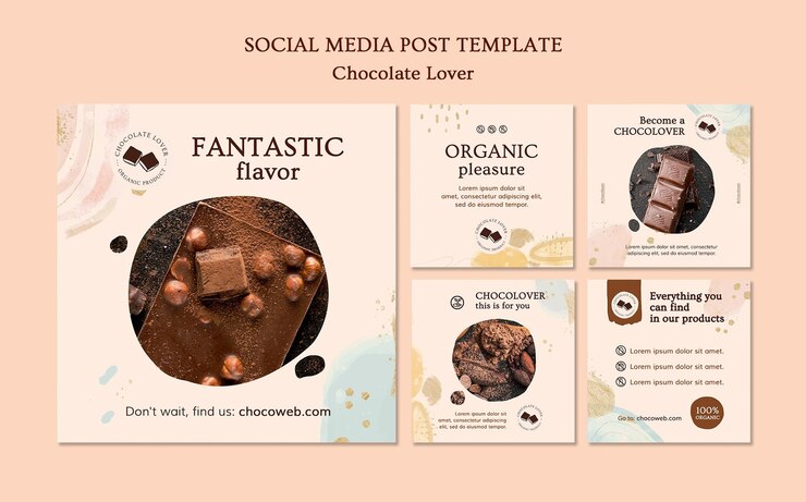 PSD grátis modelo de postagem em mídia social para amante de chocolate