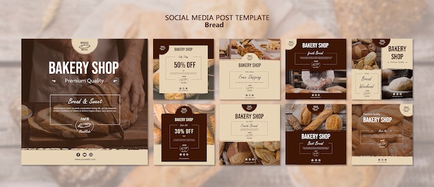 Modelo de postagem - mídia social de pão