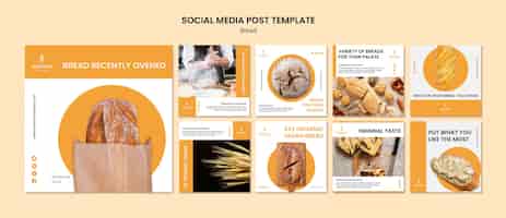 PSD grátis modelo de postagem - mídia social do conceito de pão