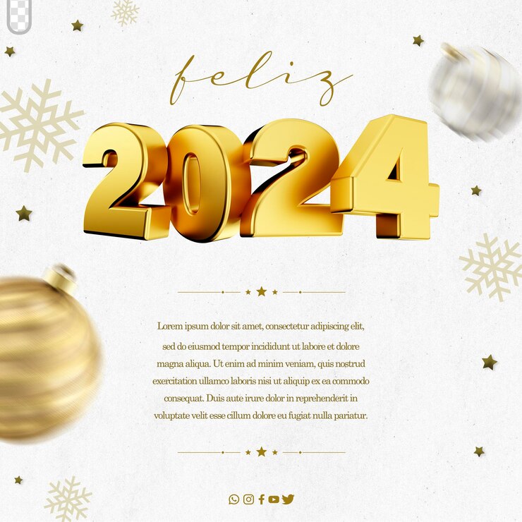 PSD grátis modelo de postagem psd mídia social feliz celebração de ano novo feliz ano novo no brasil