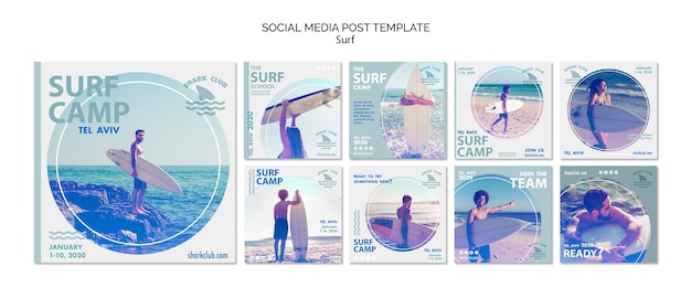 Modelo de postagem - surf social media
