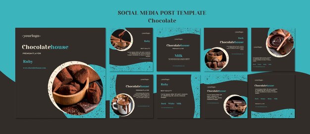 Modelo de postagens de casa de chocolate
