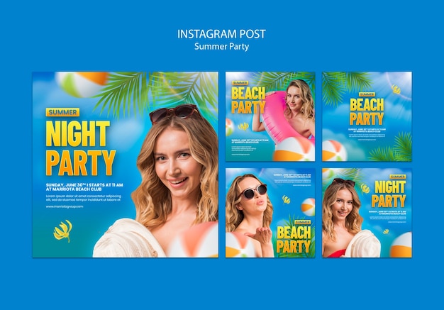 Modelo de postagens do instagram de celebração de festa