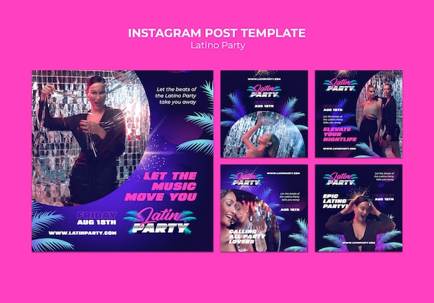 Modelo de postagens do instagram de festa latina