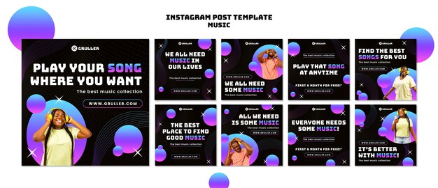 Modelo de postagens do instagram de festival de música