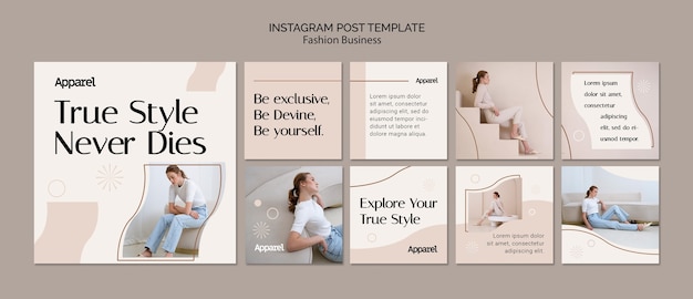 PSD grátis modelo de postagens do instagram de negócios de moda