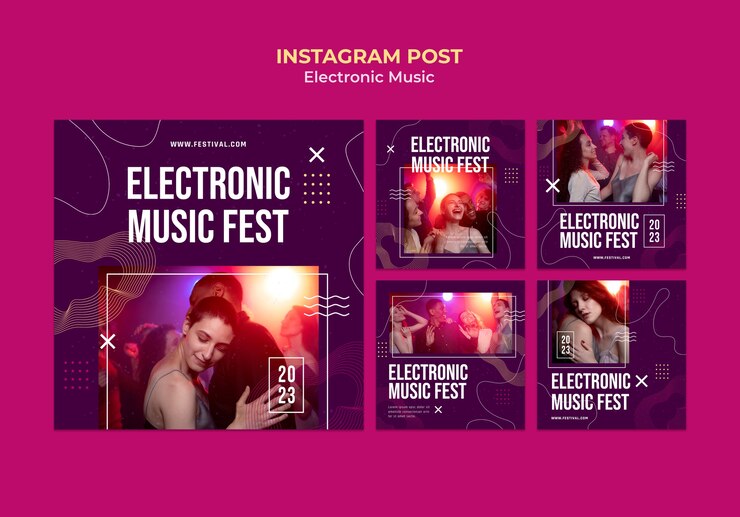 PSD grátis modelo de postagens do instagram de show de música