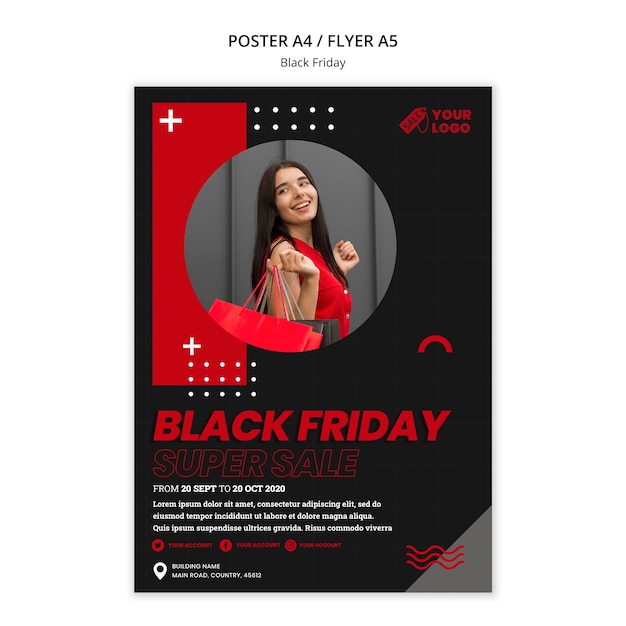 PSD grátis modelo de pôster conceito black friday