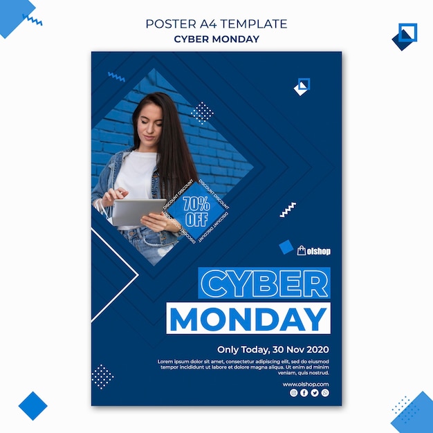 PSD grátis modelo de pôster da cyber monday