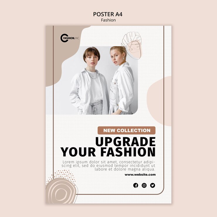 PSD grátis modelo de pôster de atualização de moda