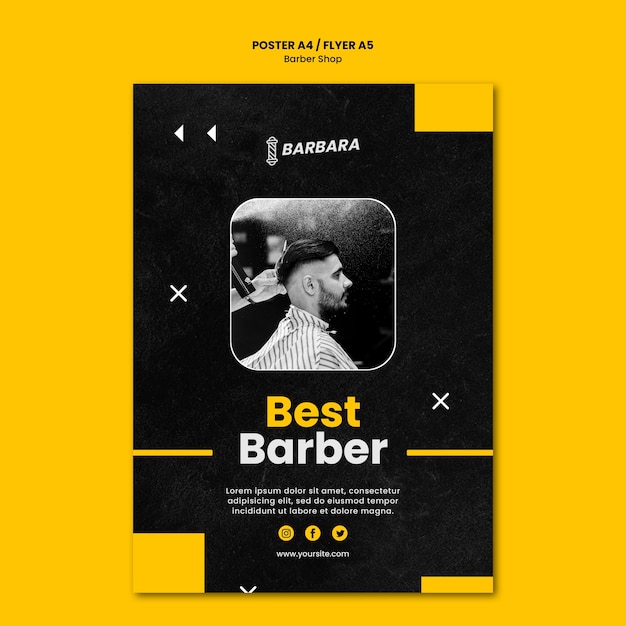 PSD grátis modelo de pôster de barbearia