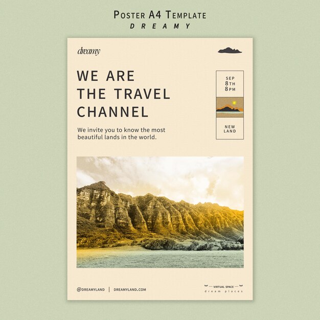 Modelo de pôster de canal de viagens