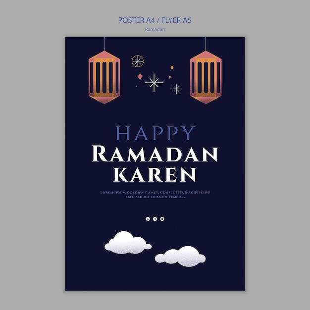 Modelo de pôster de celebração do Ramadã