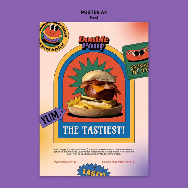 PSD grátis modelo de pôster de comida deliciosa