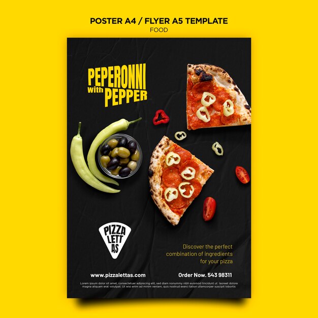 Modelo de pôster de comida italiana