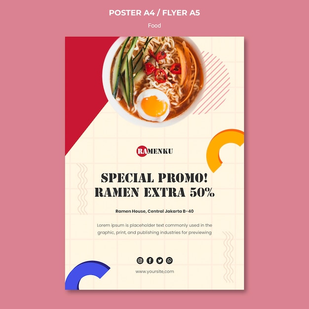 Modelo de pôster de comida