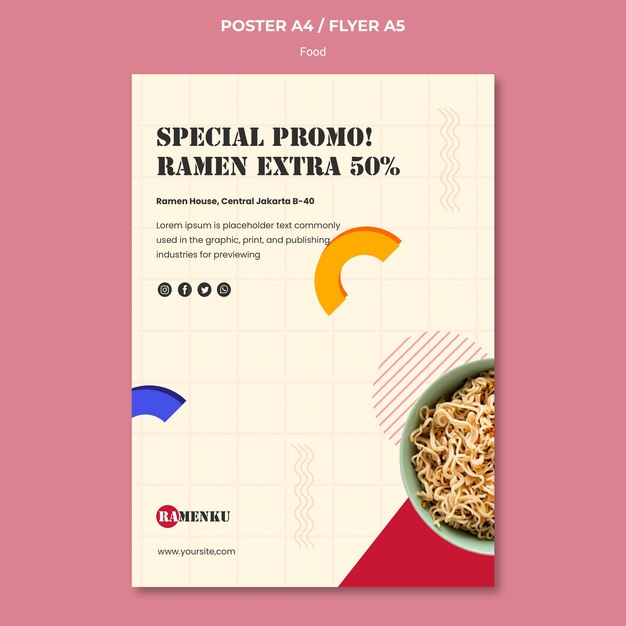 Modelo de pôster de comida