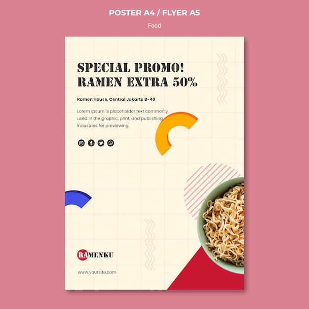 Modelo de pôster de comida