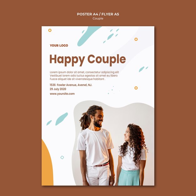 Modelo de pôster de conceito de casal