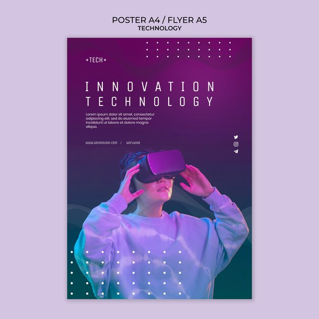 Modelo de pôster de conceito de tecnologia