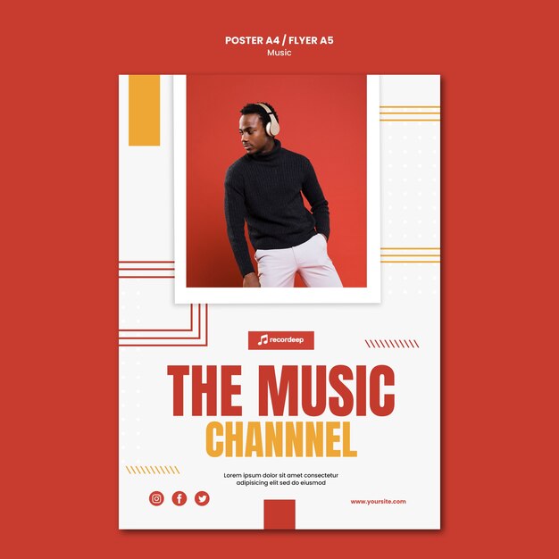 Modelo de pôster de conceito musical