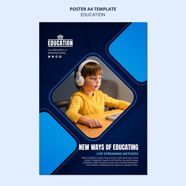 Modelo de pôster de educação online