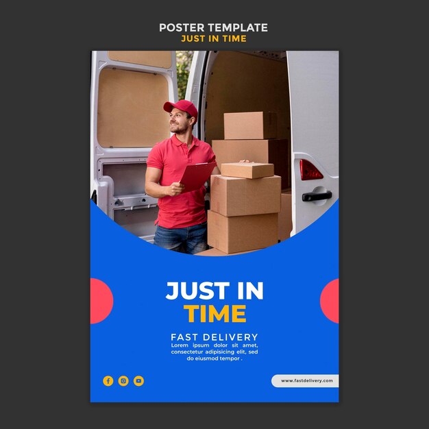 Modelo de pôster de empresa de entrega