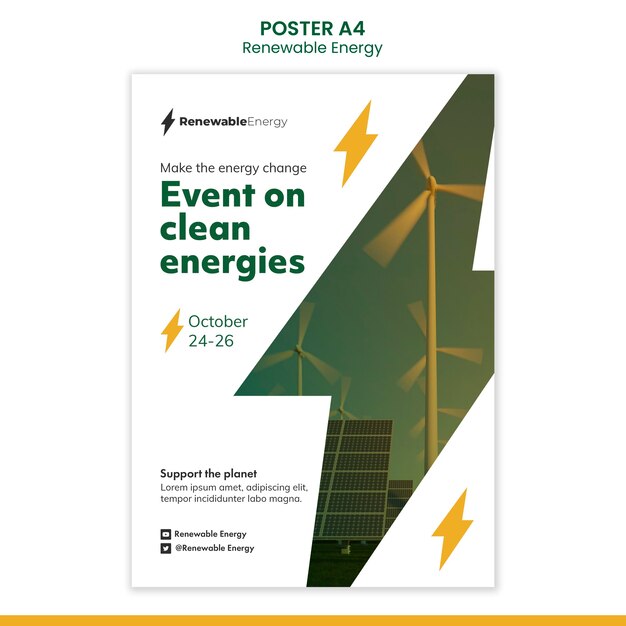 Modelo de pôster de energia renovável
