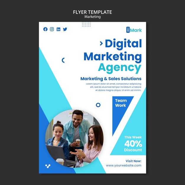 Modelo de pôster de estratégia de marketing