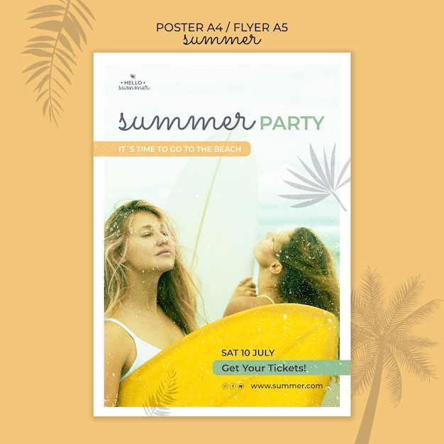 Modelo de pôster de festa de verão