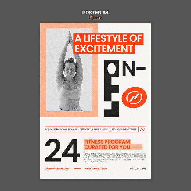 Modelo de pôster de fitness