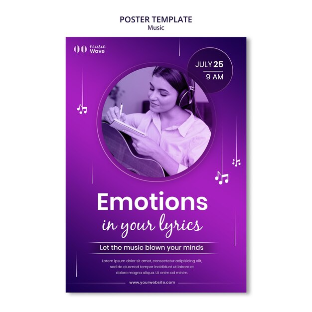 Modelo de pôster de letras emocionais