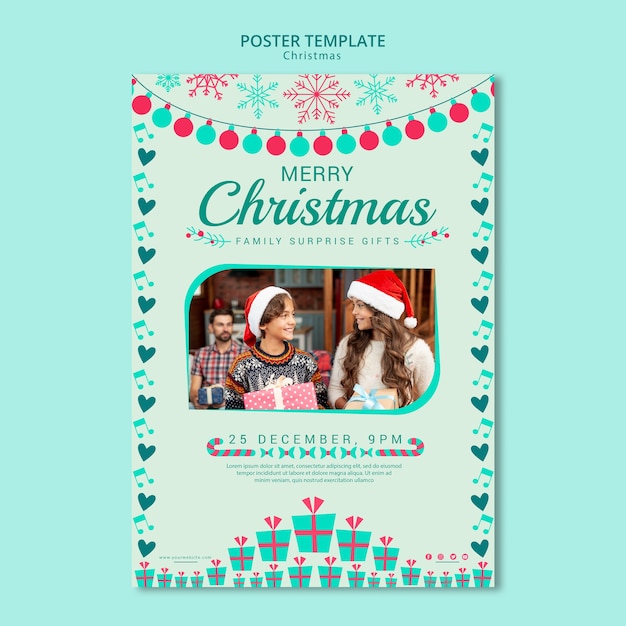 Modelo de pôster de Natal com imagem