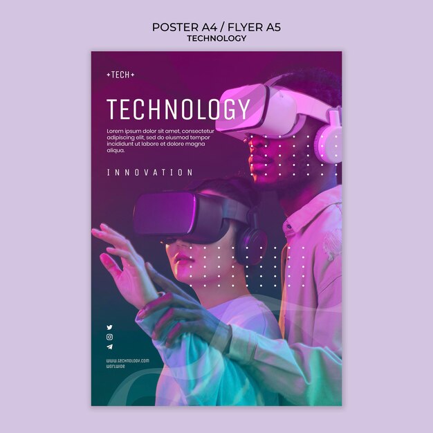 Modelo de pôster de óculos de realidade virtual