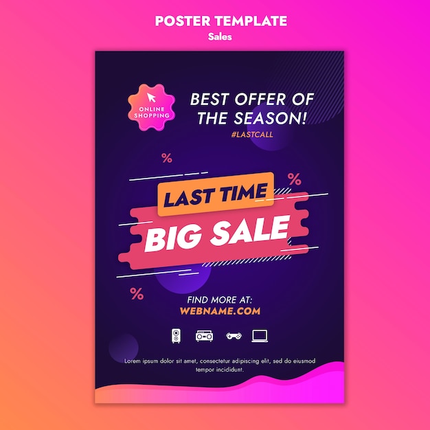 Modelo de pôster de ofertas de vendas