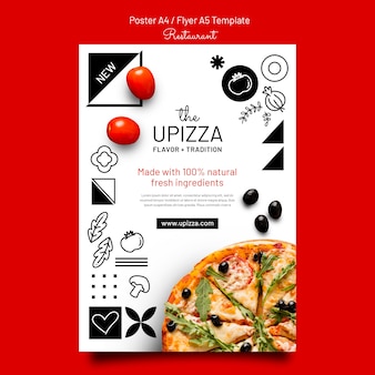 Modelo de pôster de pizzaria Psd Premium