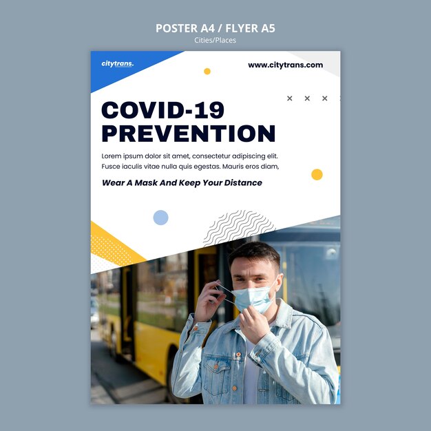 Modelo de pôster de prevenção Covid19