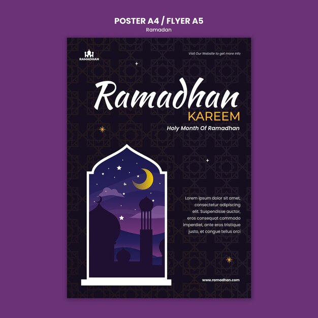 Modelo de pôster de Ramadã ilustrado
