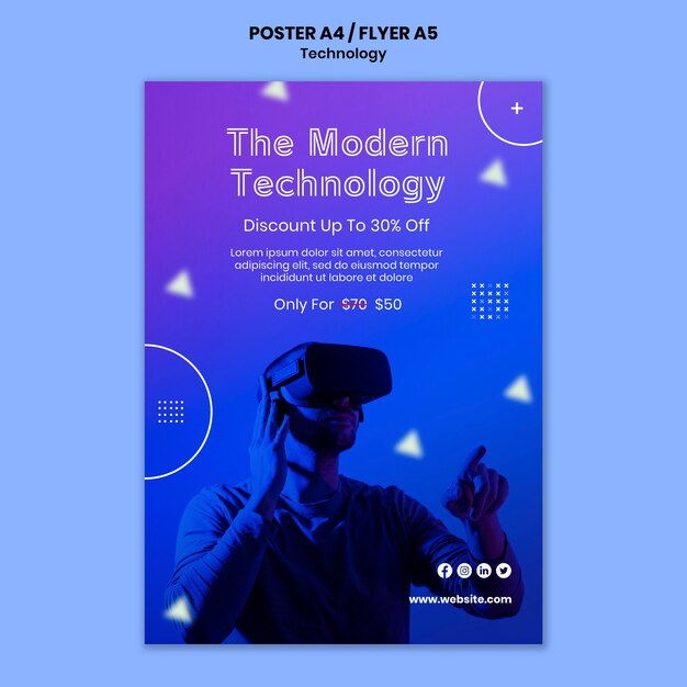 Modelo de pôster de realidade virtual