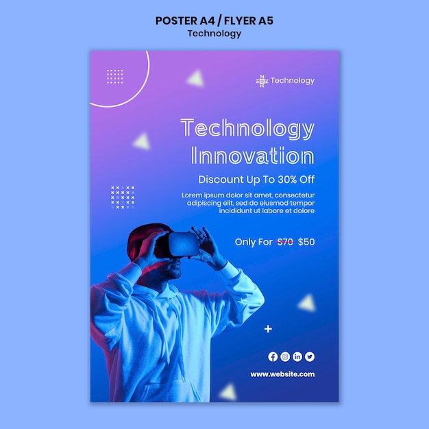 Modelo de pôster de realidade virtual
