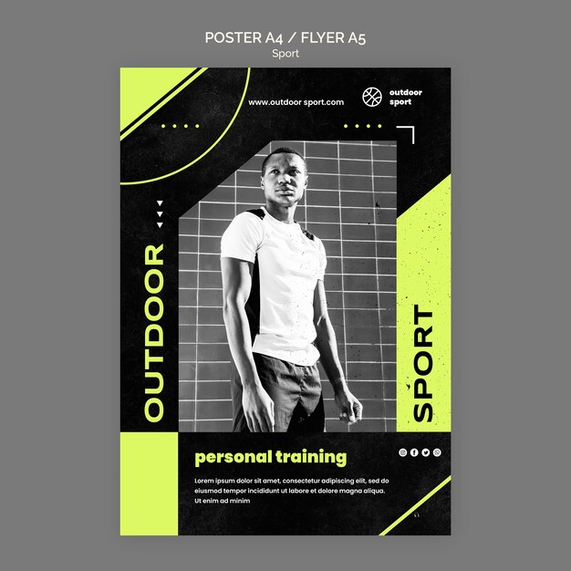 Modelo de pôster de treinamento pessoal