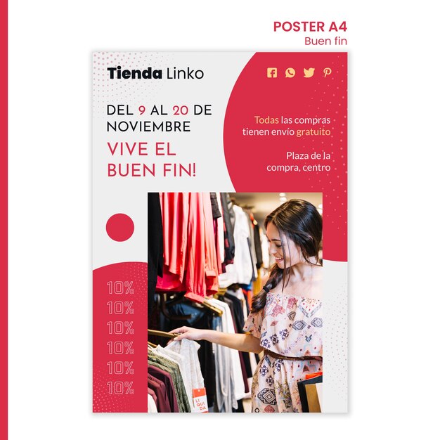 Modelo de pôster de venda de fim de semana