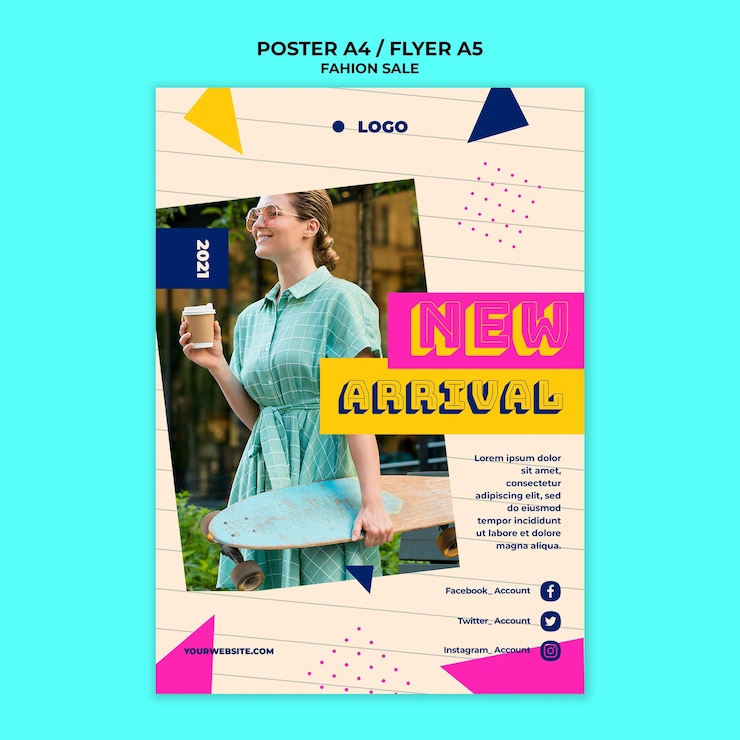 PSD grátis modelo de pôster de venda de moda
