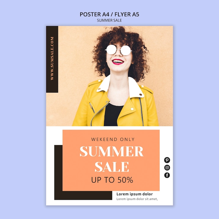 PSD grátis modelo de poster de venda de verão