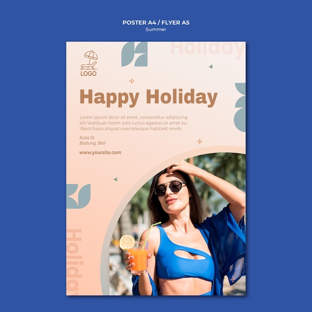 Modelo de pôster de viagem de verão