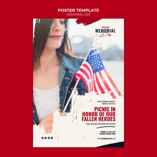 Modelo de pôster do Dia da Memória